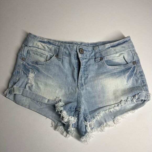 Blue Asphalt Jeans Distressed Ripped Booty Raw Hem Size 3 - Picture 1 of 8